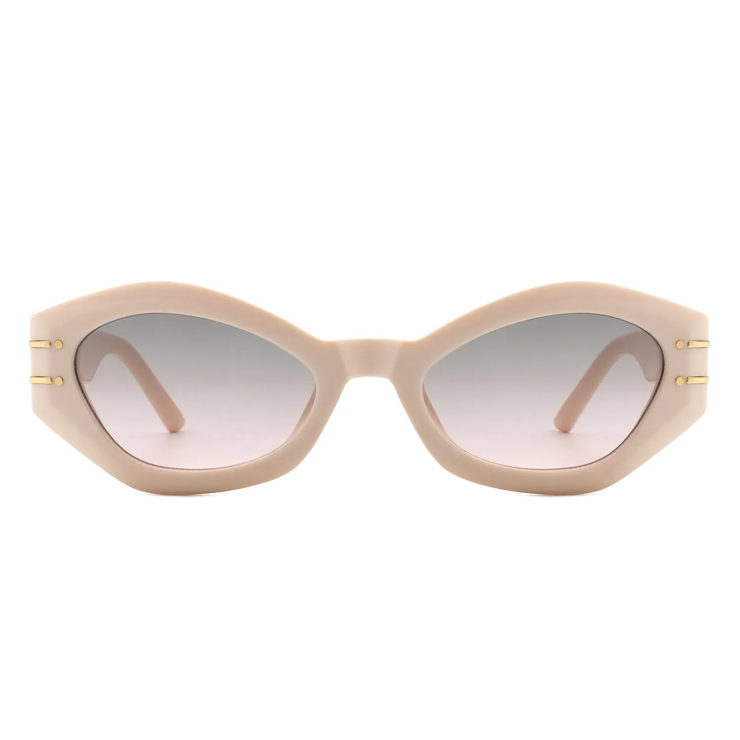 Elysiant - Geometric Oval Slim Fashion Round Cat Eye Sunglasses