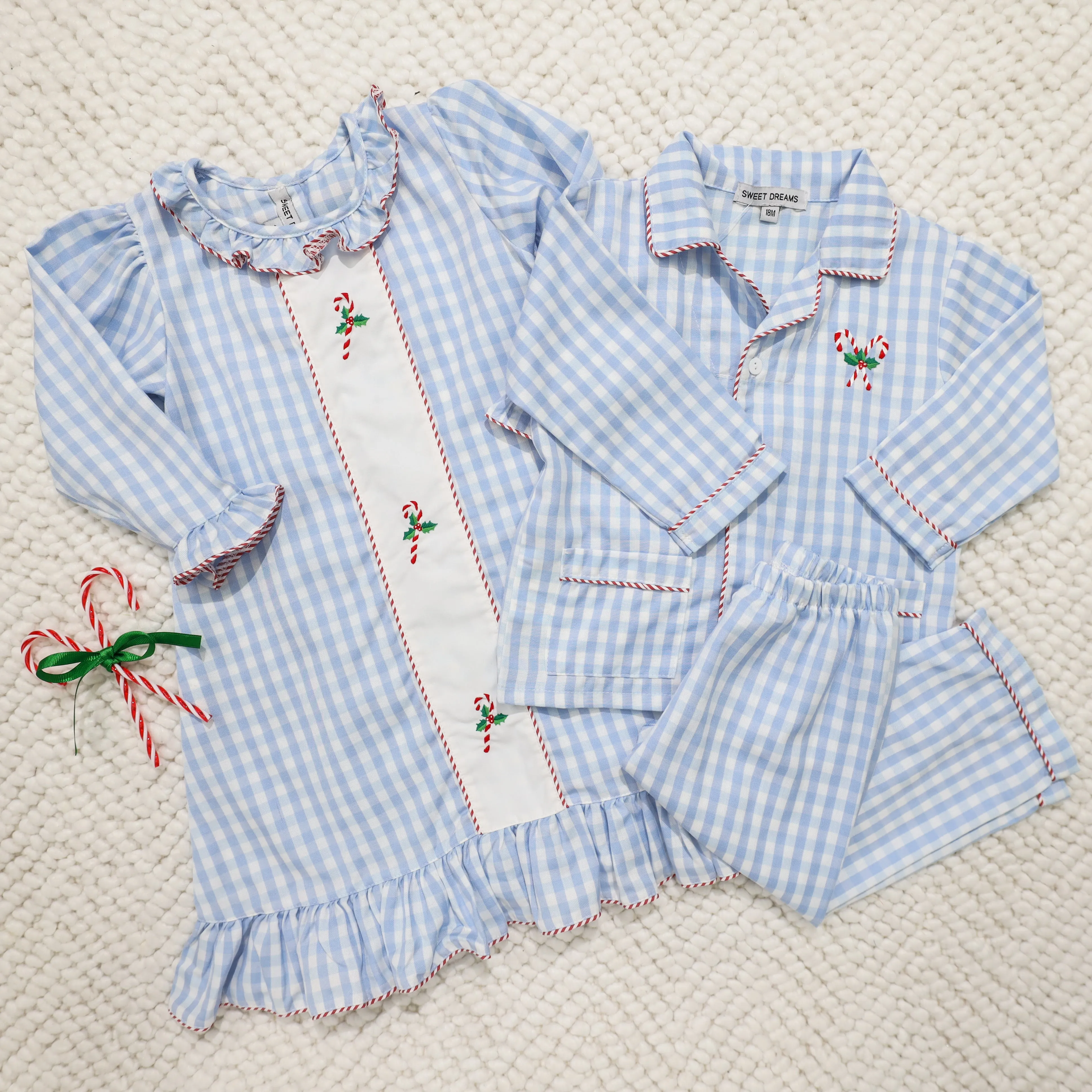 Emb Candy Cane Pajamas