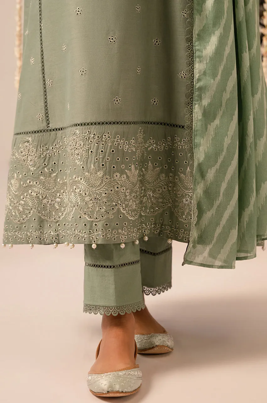 Emb Lawn Mahiri '24 - Sage Green-3 Piece Embroidered Lawn Suit