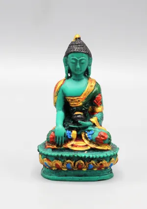 Embossed Hand Painted Shakyamuni Buddha Resin Statue