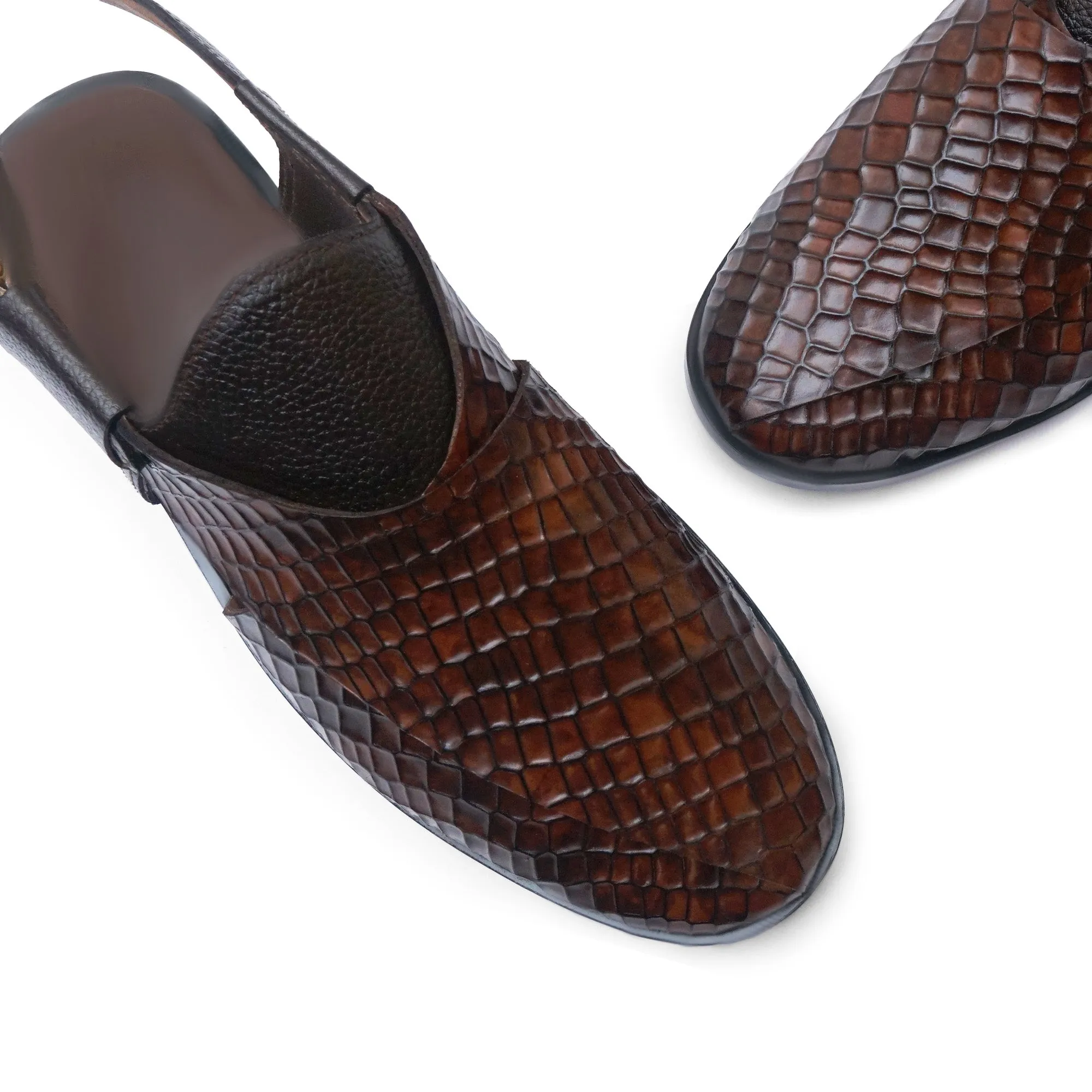 Embossed Peshawari Chappal LS-862