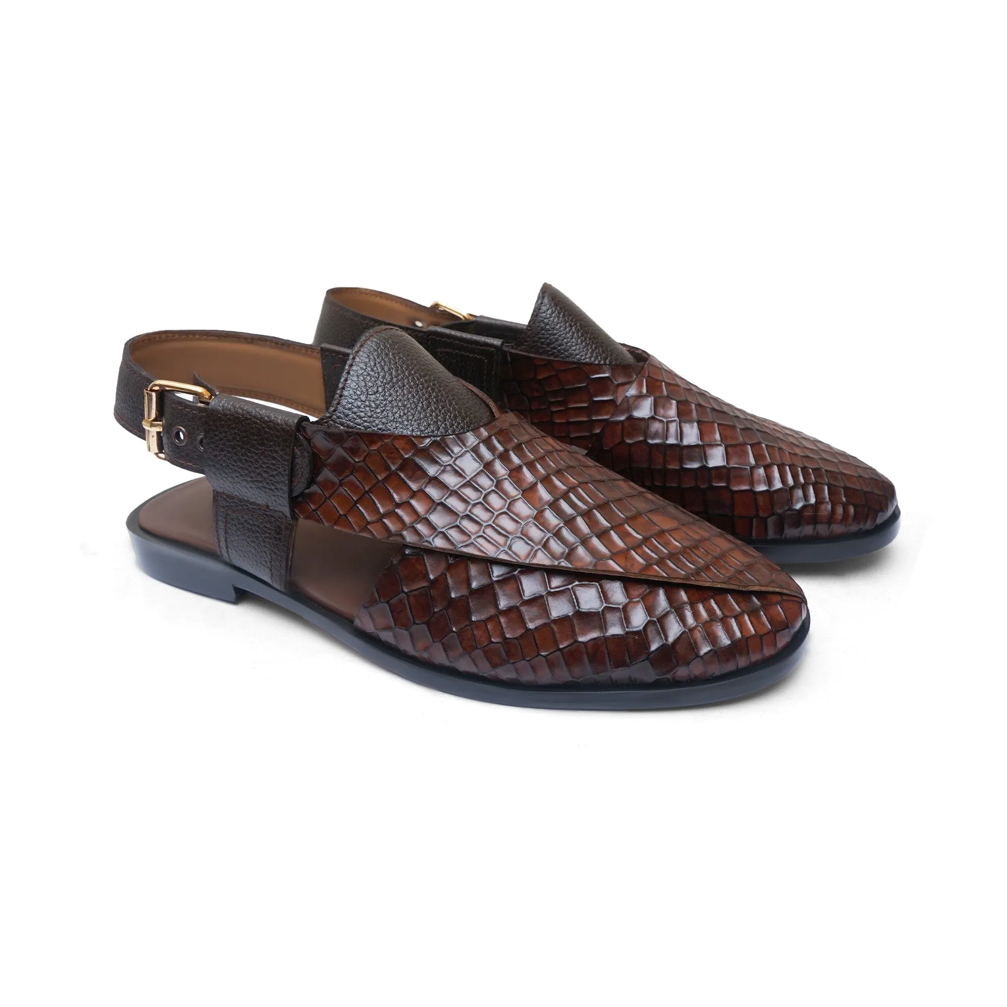 Embossed Peshawari Chappal LS-862