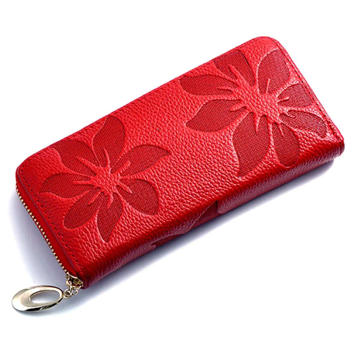 Embossed Women's Leather Long Wallet NZ – Elegant and Functional