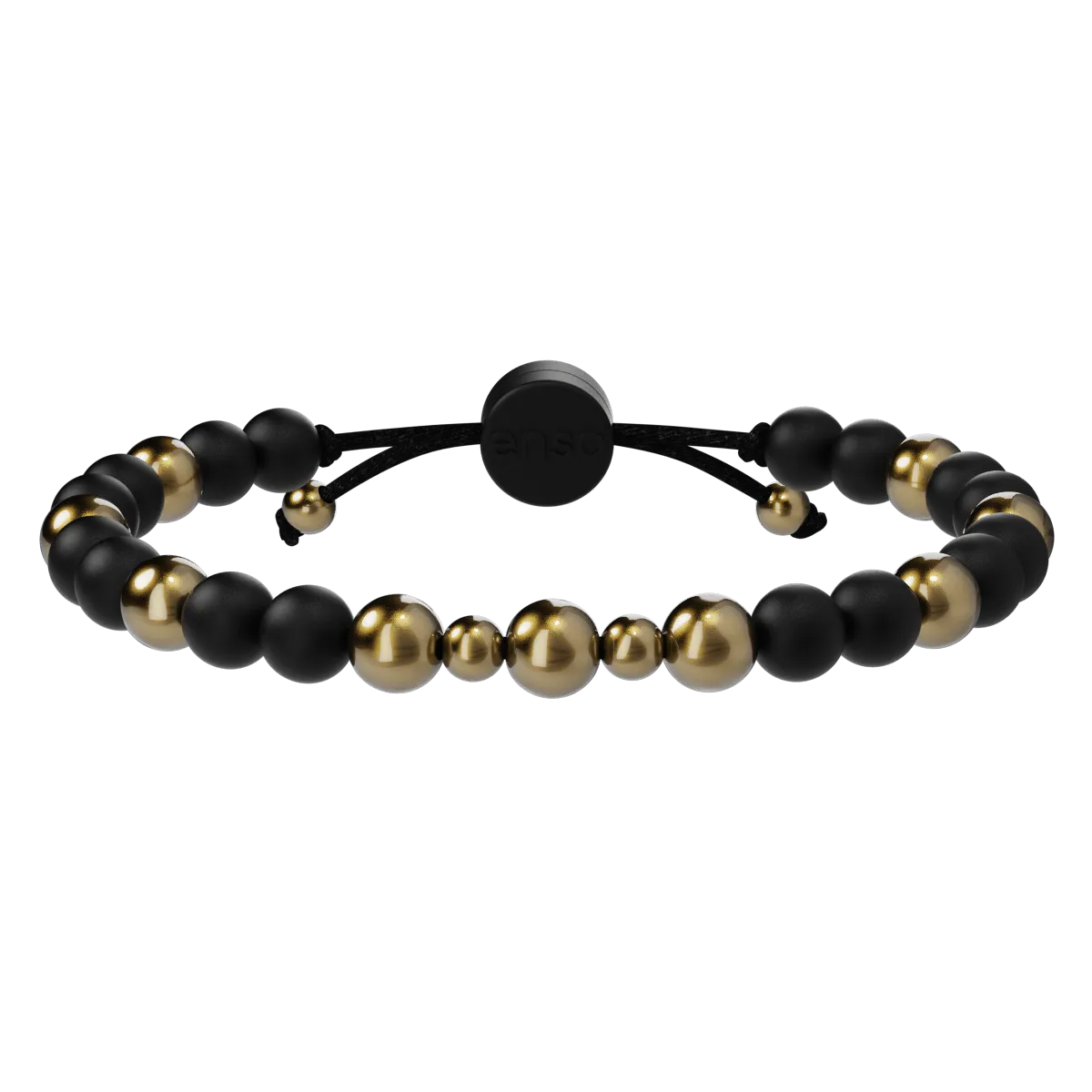 Embrace Bracelet - Obsidian & Gold