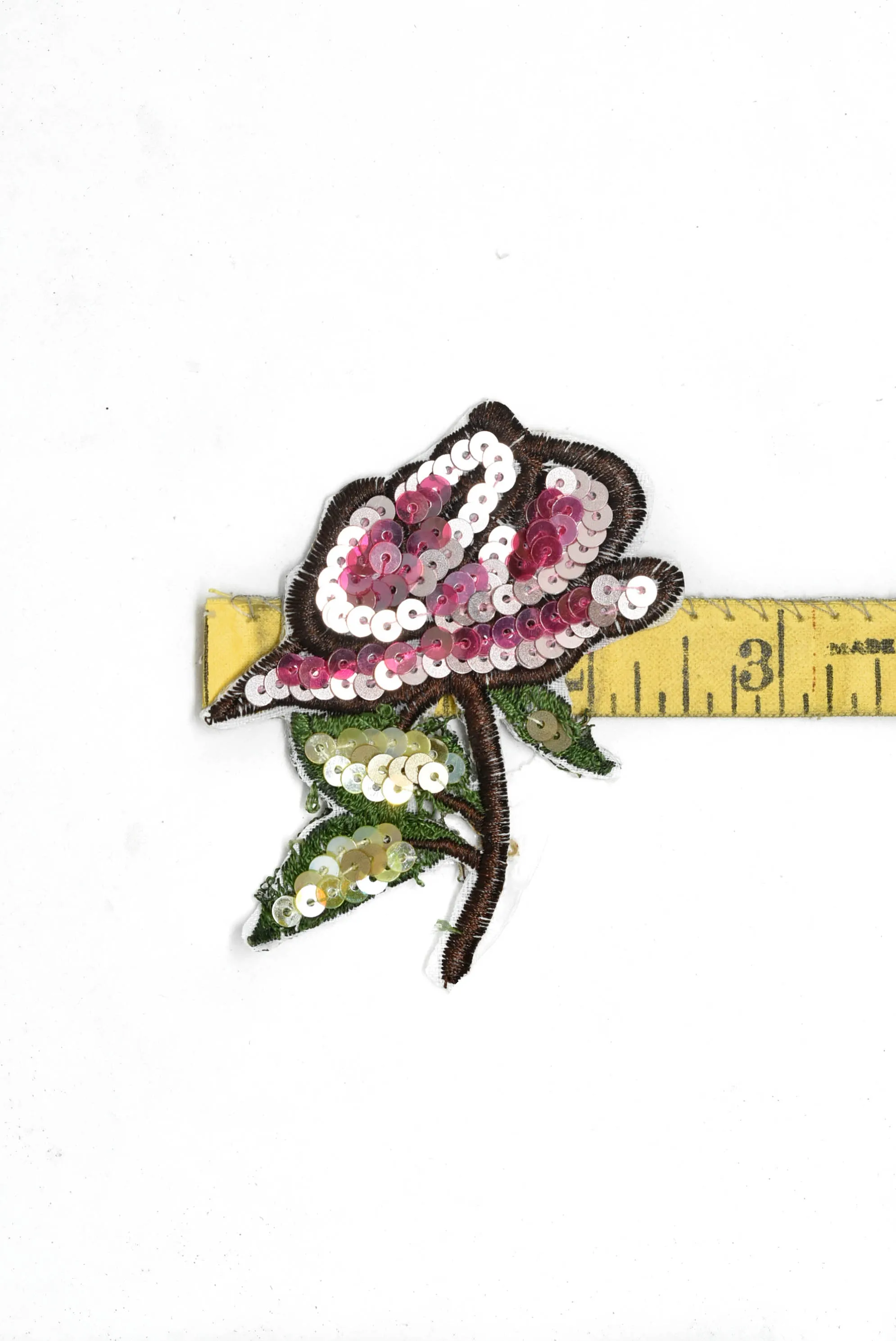 Embroidered and Sequins Flower Patch 2.50" x 3.10" - 1 Piece