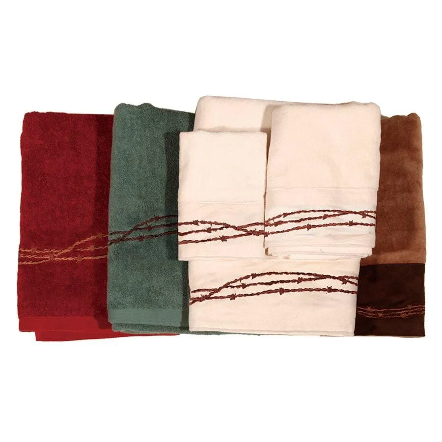 Embroidered Barbwire 6-PC Bath Towel Set - Cream