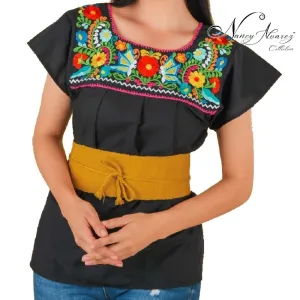 Embroidered Blouse NA-TM-77325 Black