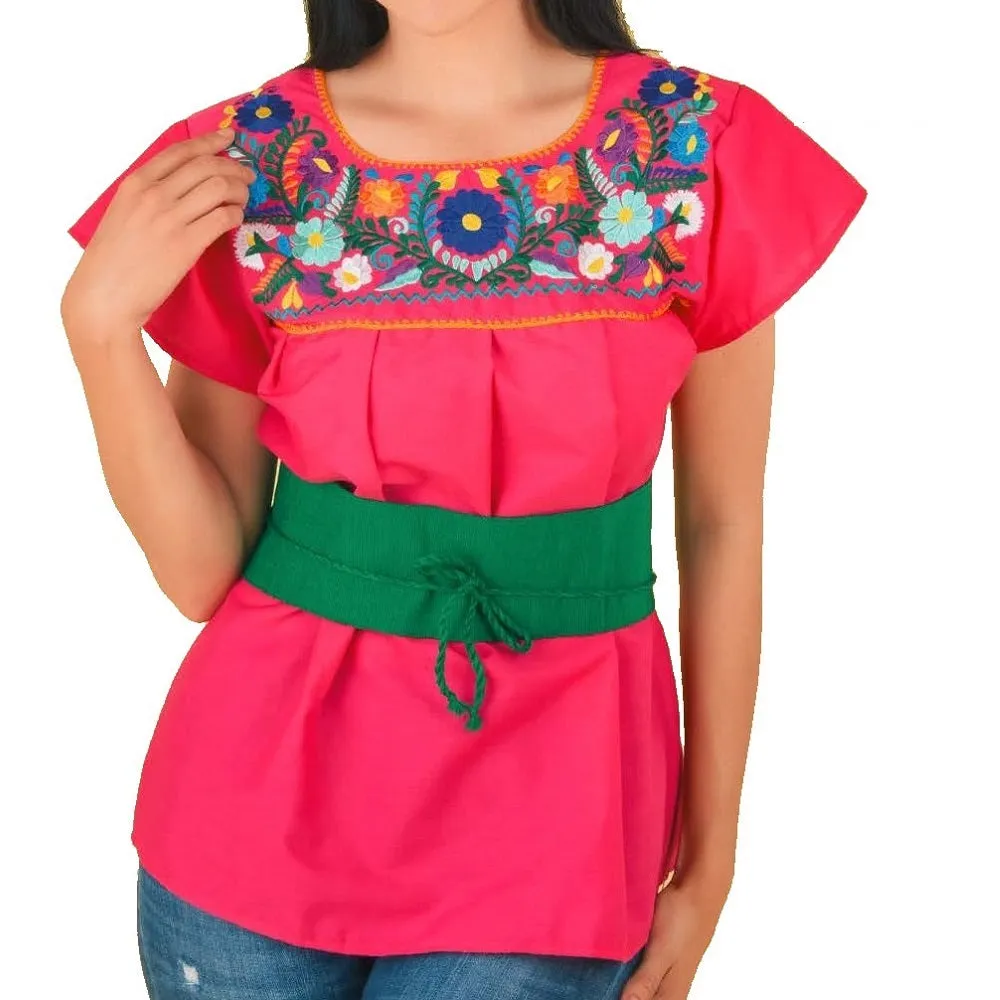 Embroidered Blouse NA-TM-77325 Pink