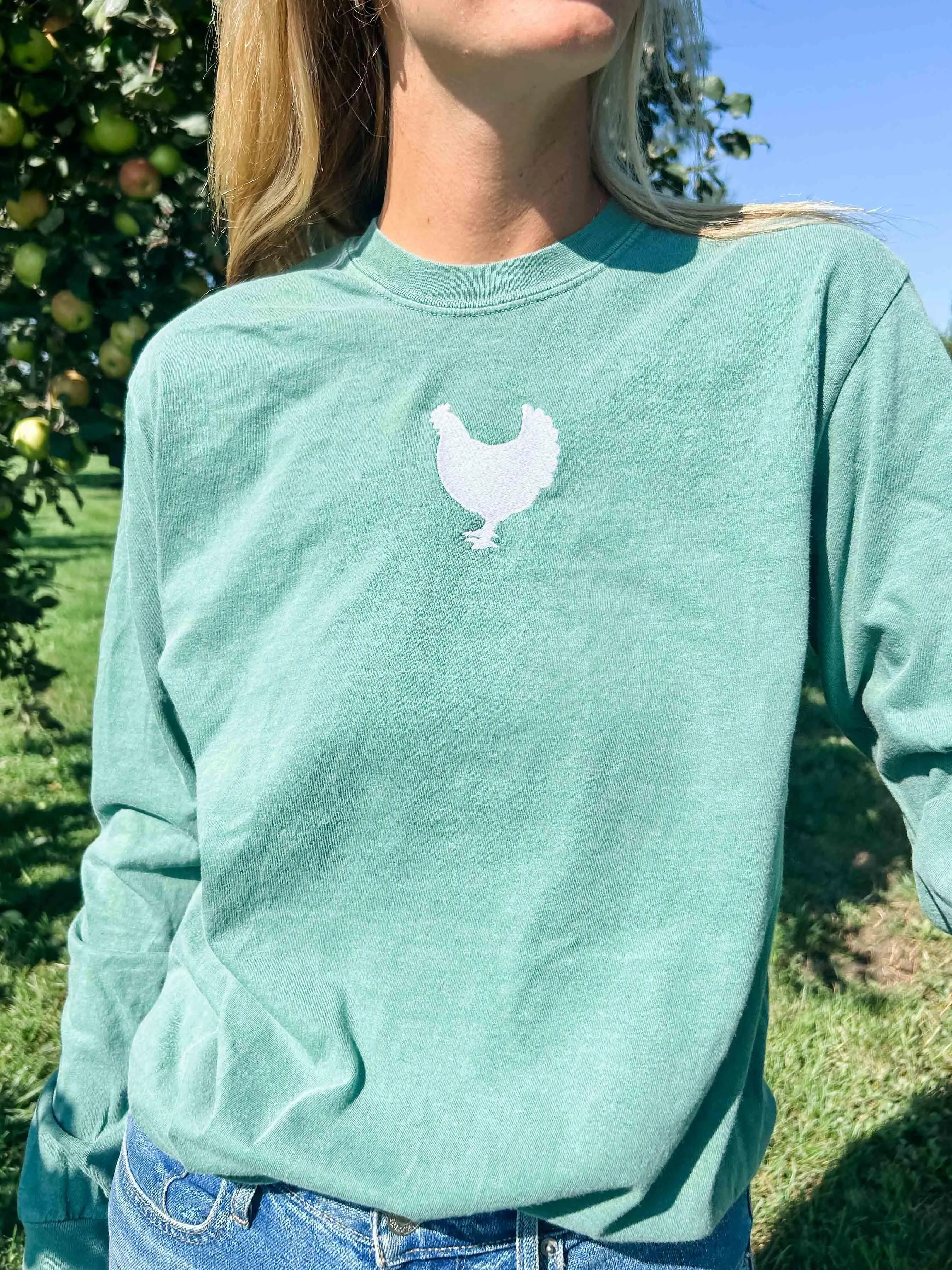 Embroidered Chicken Long Sleeve