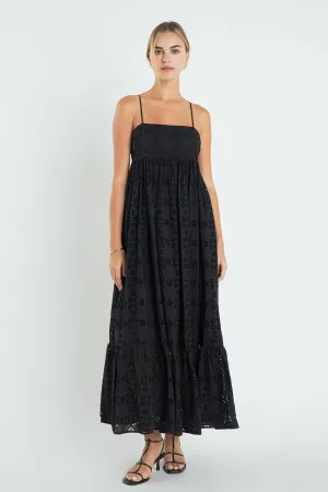 Embroidered Cotton Sleeveless Maxi Dress