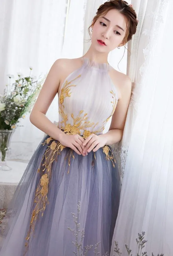 Embroidered Fashion Elegant Dress Banquet Dress Evening Dress Long Section