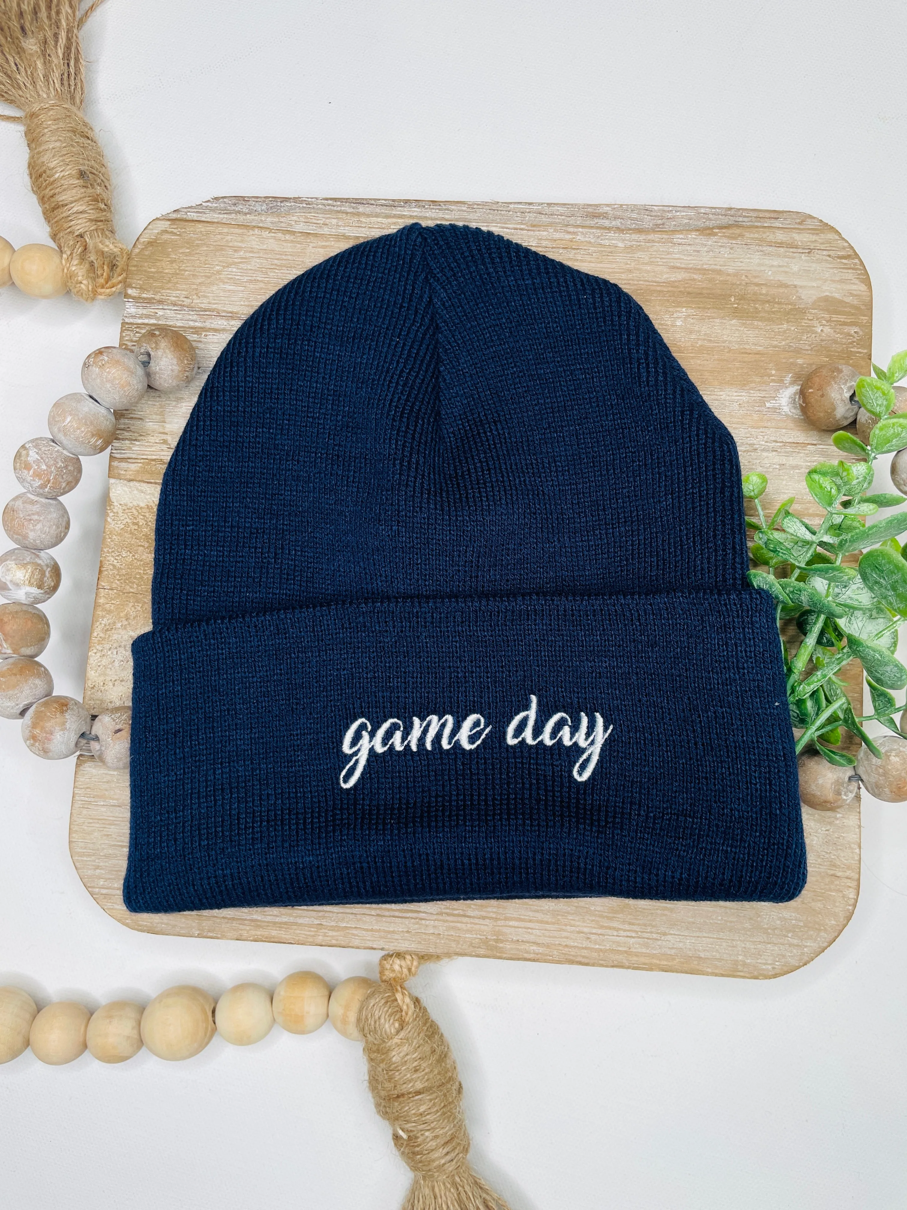 Embroidered Game Day Beanie