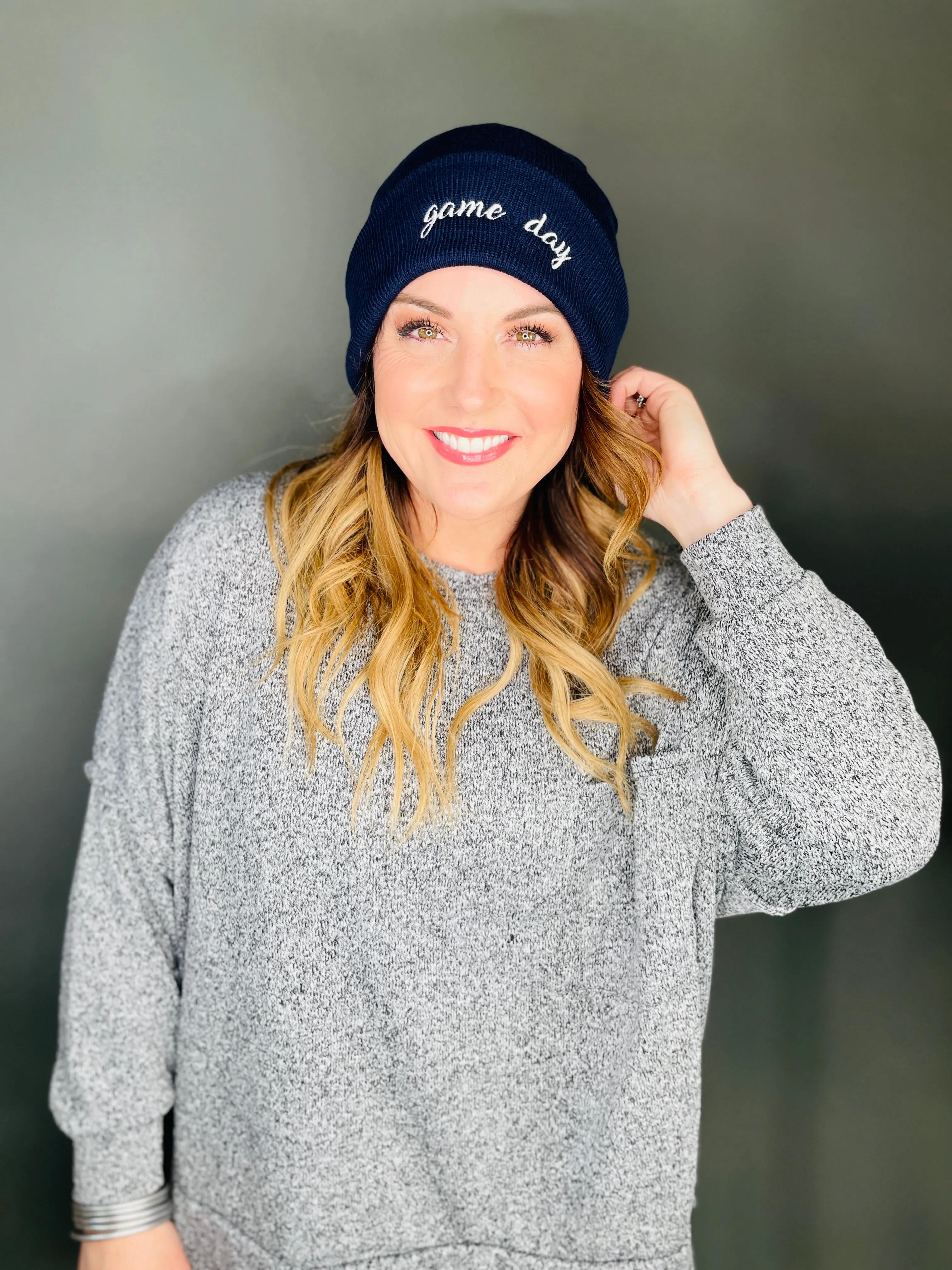 Embroidered Game Day Beanie