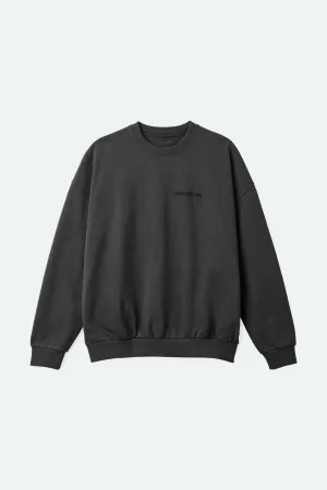 Embroidered Heavyweight Oversized Crew - Washed Black