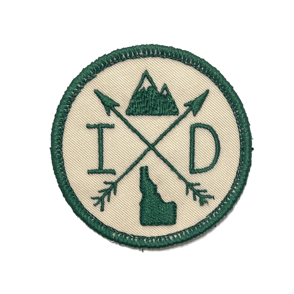 Embroidered Iron-On Custom State Patch -Forest Green & Cream