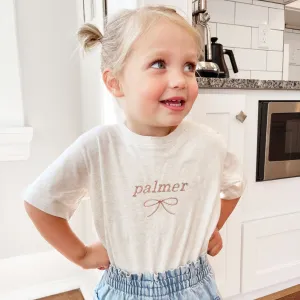 Embroidered Name and Bow Toddler T-Shirt