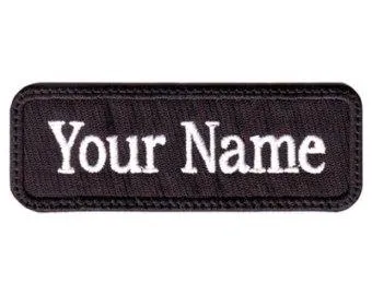 EMBROIDERED NAME CREST With Velcro Backing