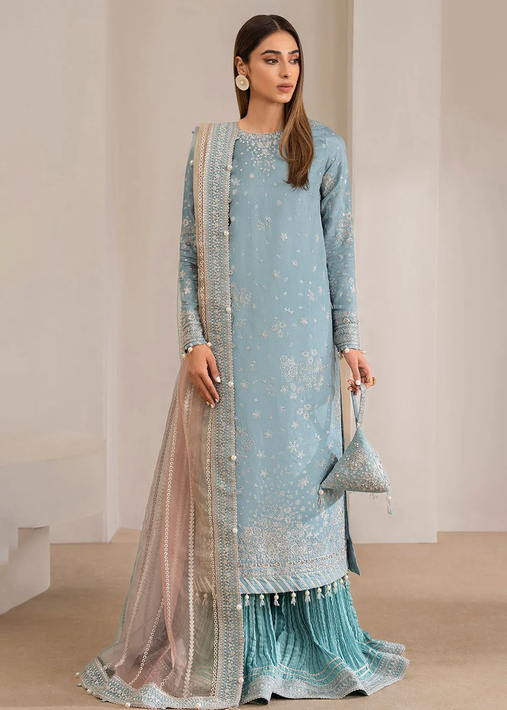 Embroidered Raw Silk Wedding Formals '24 by Jazmin | UR-7013