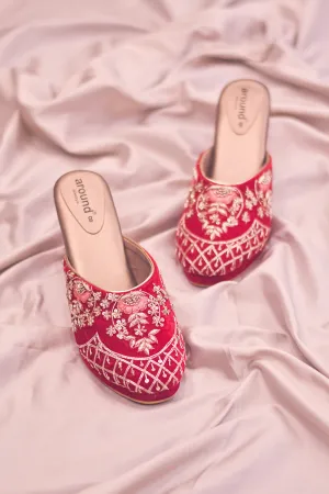 Embroidered Red Heels