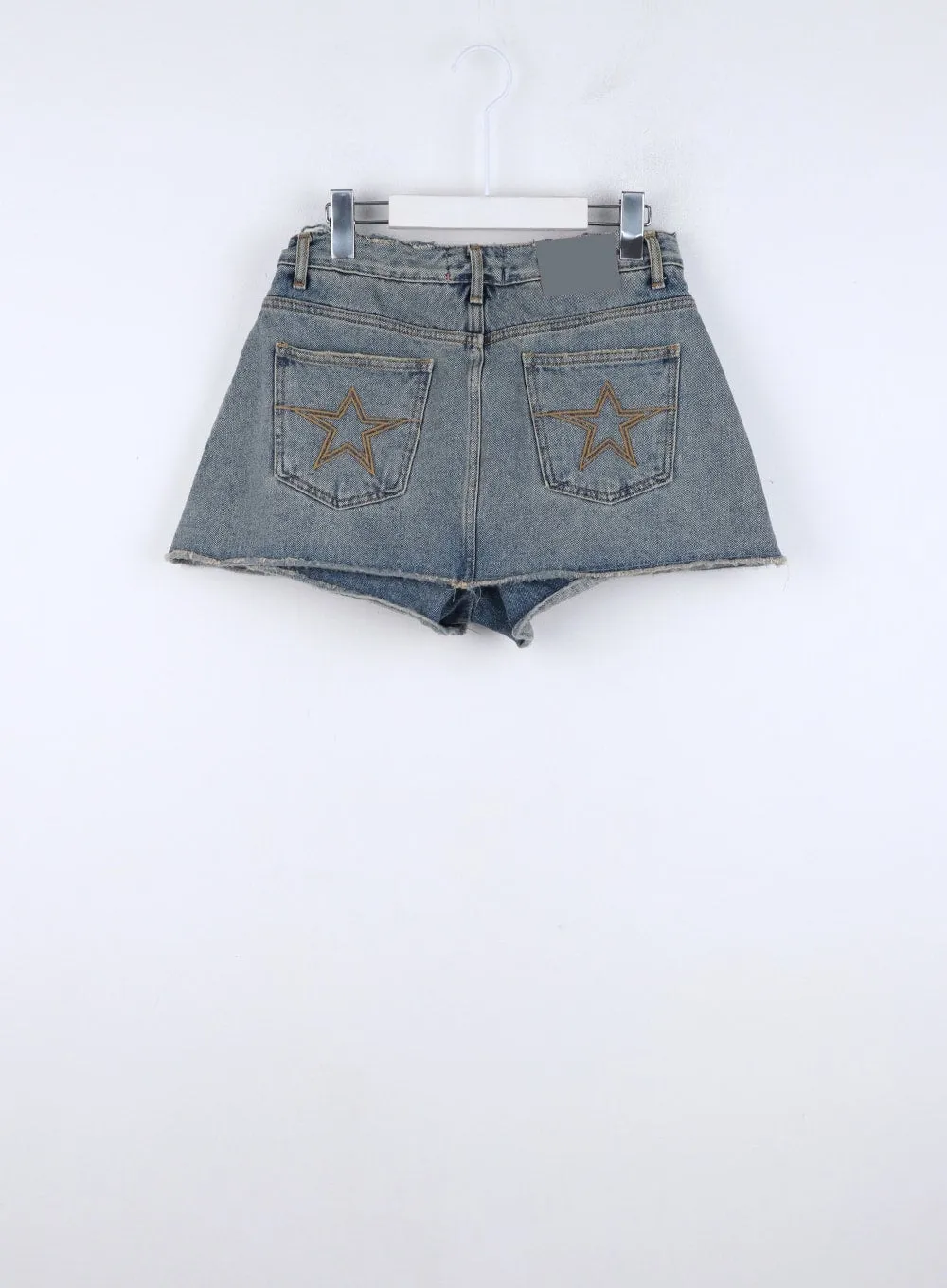 Embroidered Star Pocket Denim Skort CO327