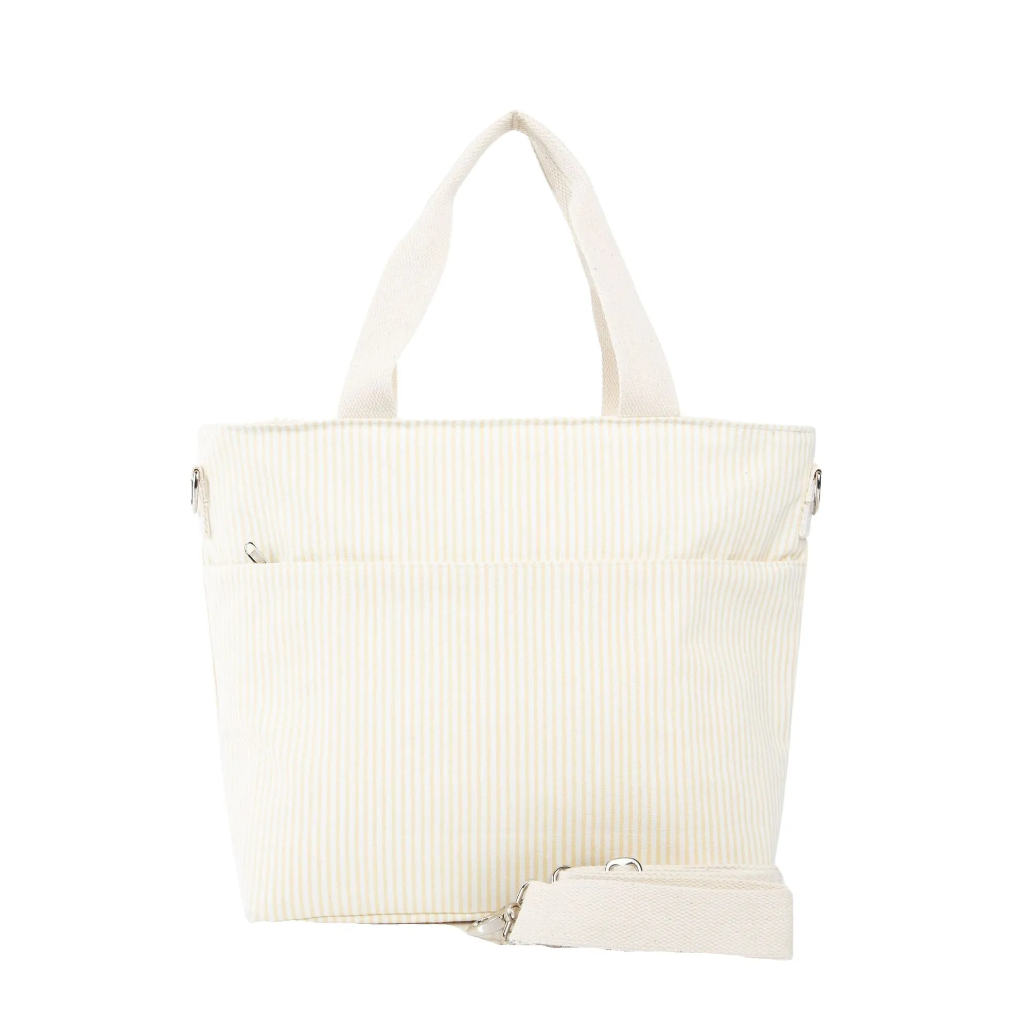 Embroidered Striped Cooler Tote