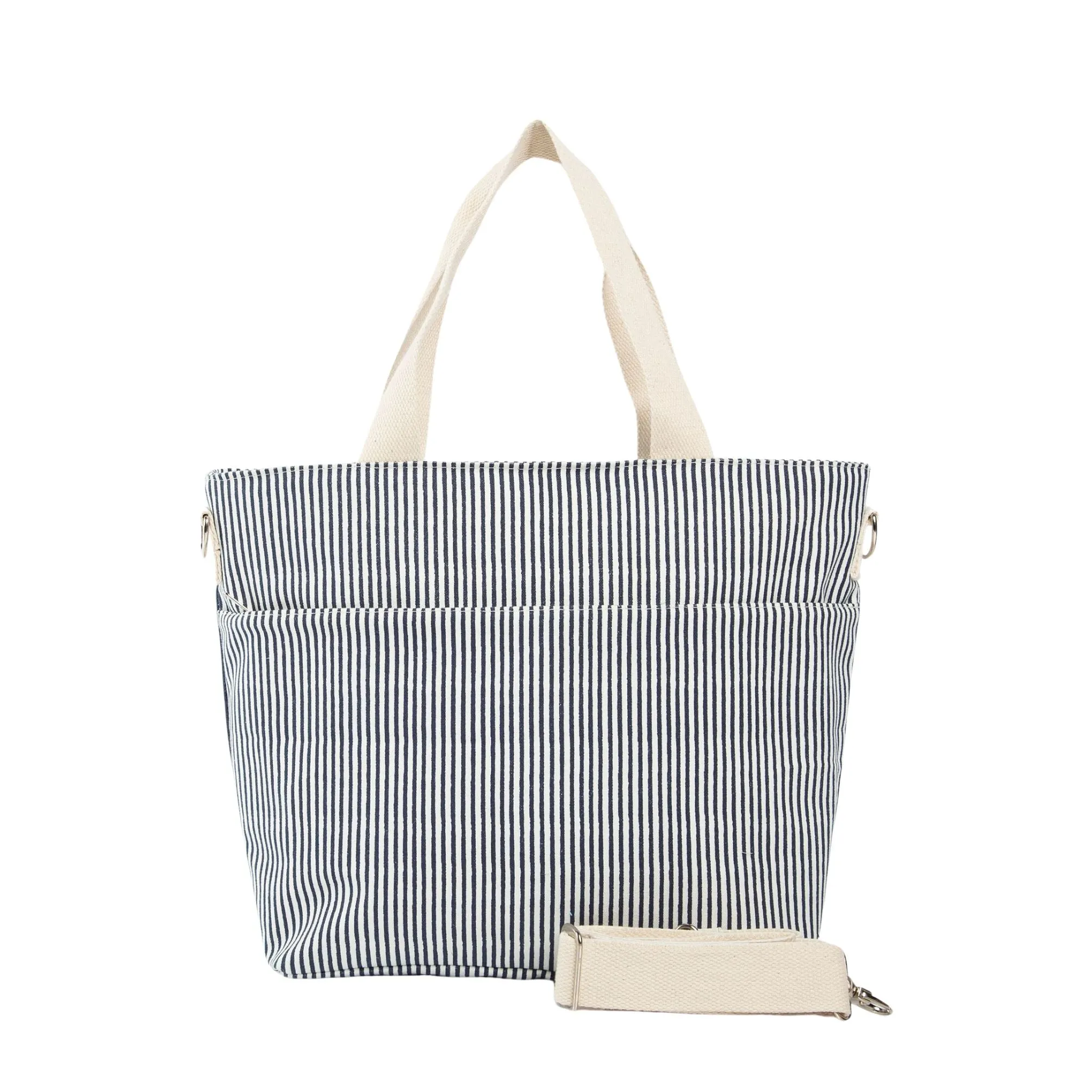 Embroidered Striped Cooler Tote