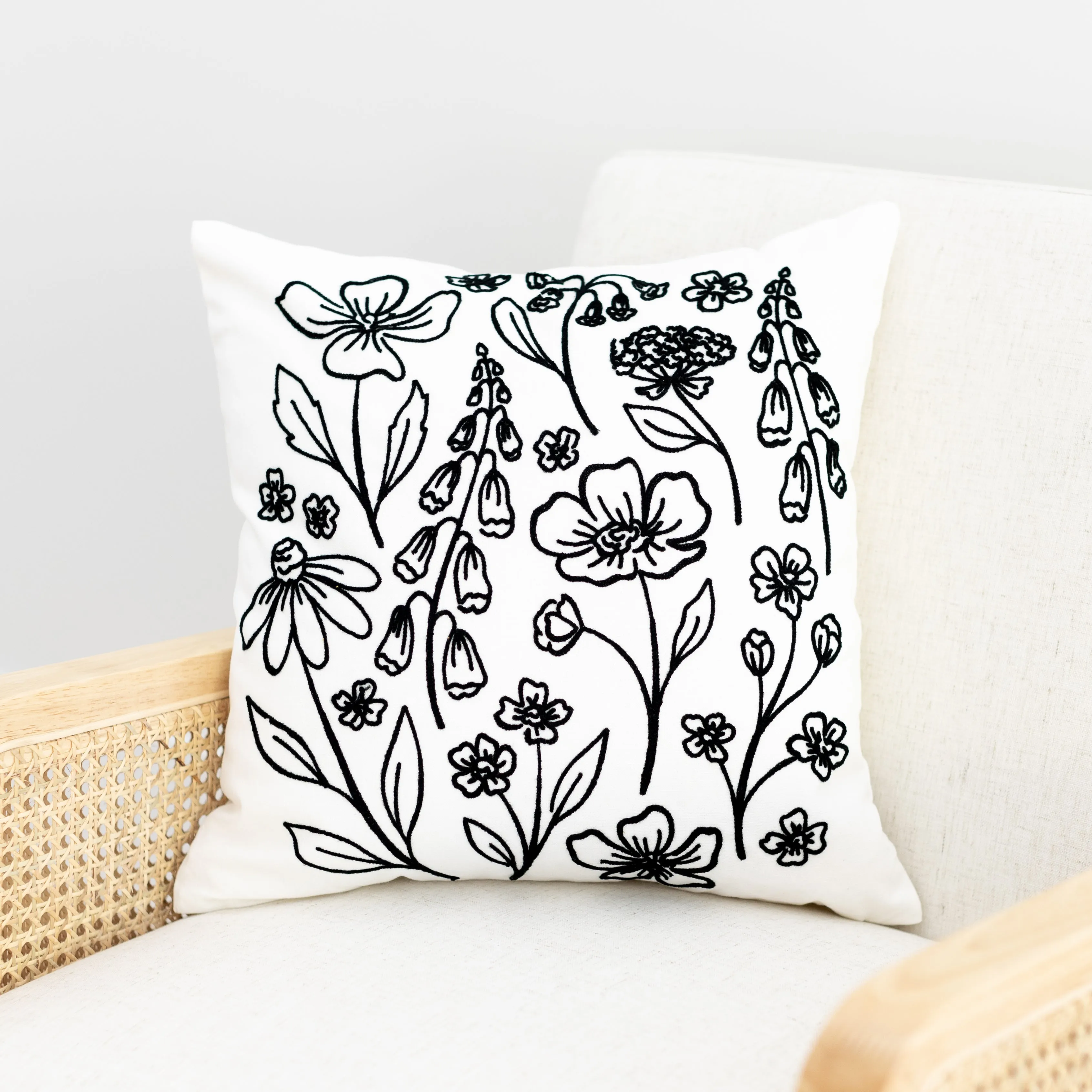 Embroidered Throw Pillow