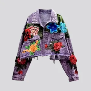 Embroidered women's jean jacket