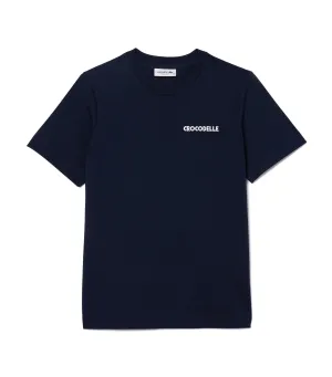 Embroidery Detail Jersey T-shirt Navy Blue