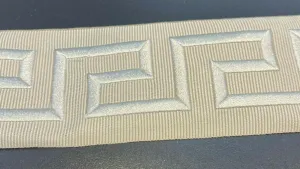 Embroidery Ivory Greek Key Trim Tape By The Yard