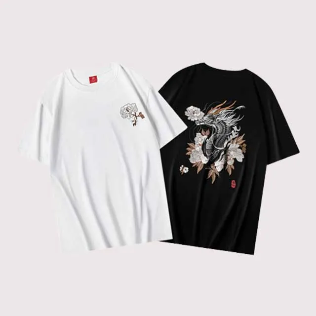 Embroidery Japanese T-Shirt