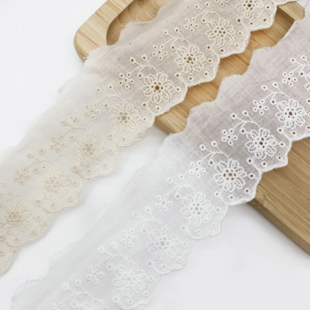 Embroidery lace with cotton fabric NFD12A328-330