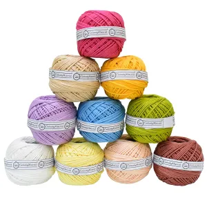 Embroiderymaterial Thick Cotton Thread For Crochet Knitting Tatting & Embroidery Work Combo Of 10 Roll Size 10 (1.75Mm Thickness) Thread-Multicolor, 20 Gram