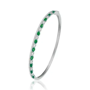 Emerald & Diamond Bangle Bracelet