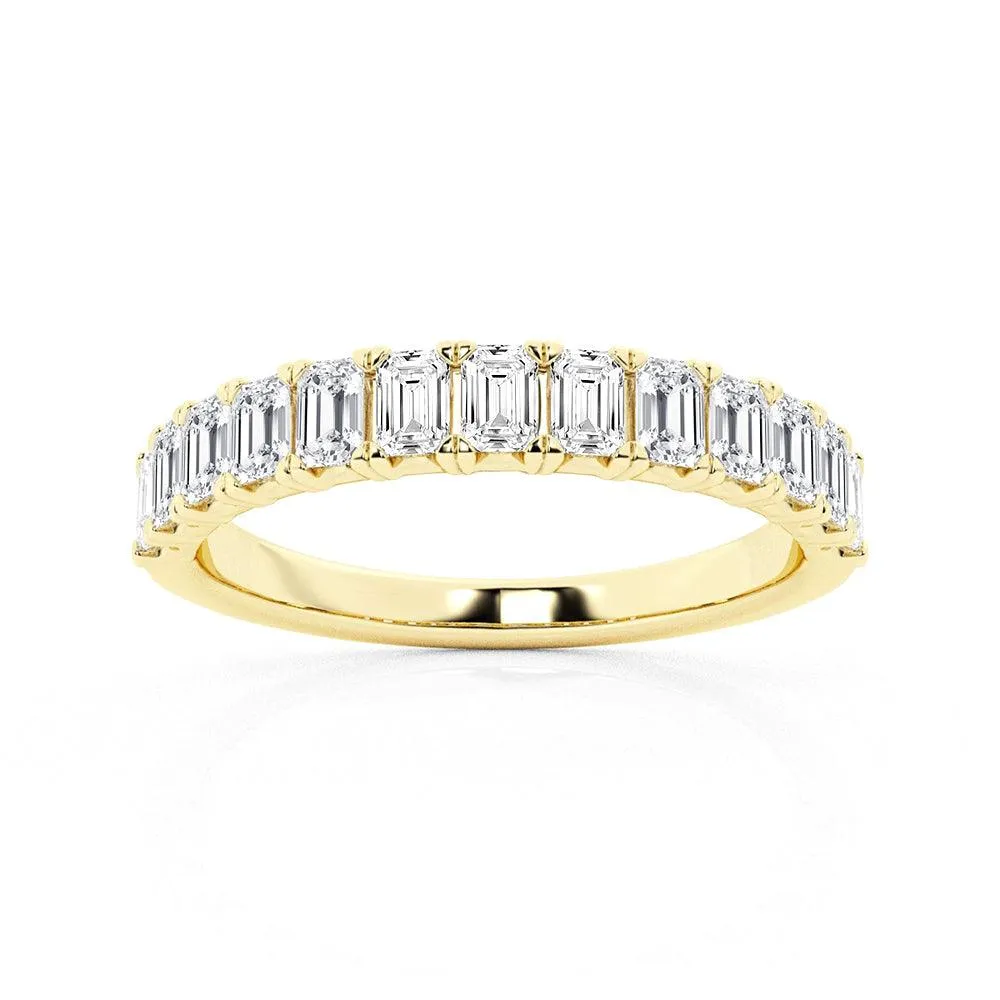 Emerald-Cut Moissanite Wedding Band