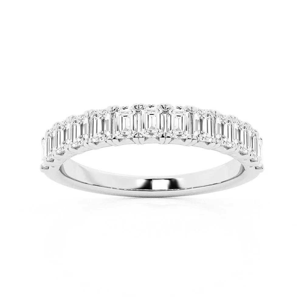 Emerald-Cut Moissanite Wedding Band