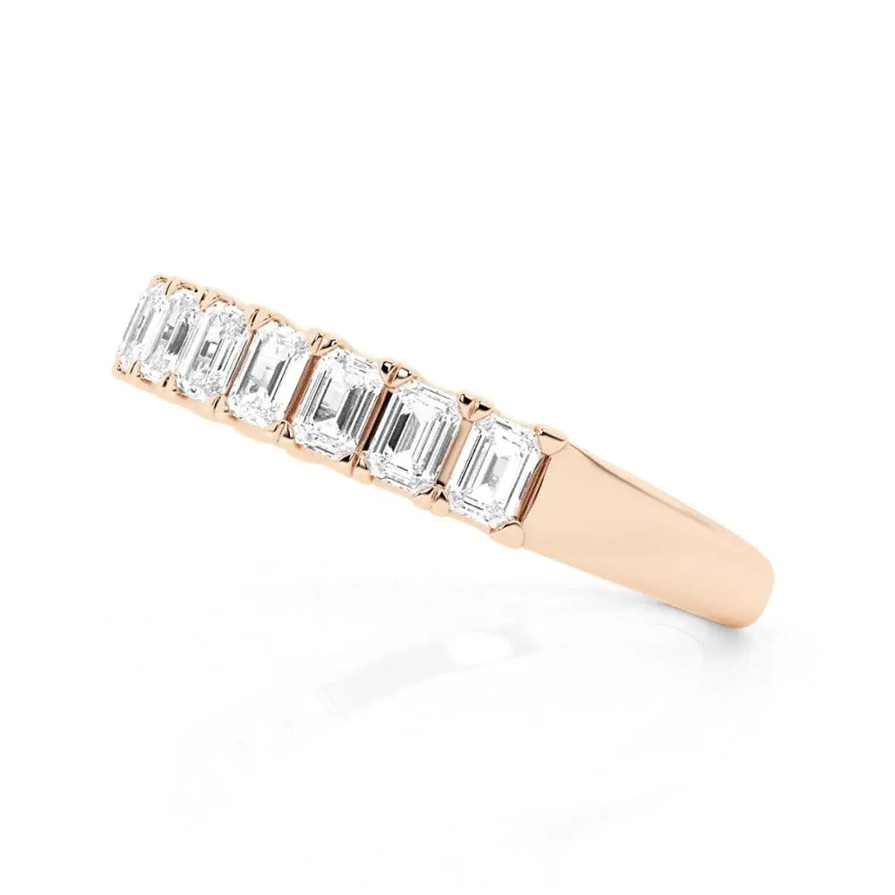 Emerald-Cut Moissanite Wedding Band