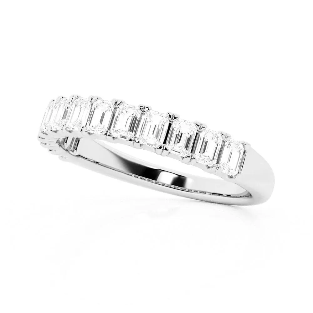 Emerald-Cut Moissanite Wedding Band