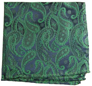 Emerald Green and Navy Pocket Square