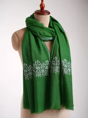 Emerald Green Palladar Sozni Cashmere Stole