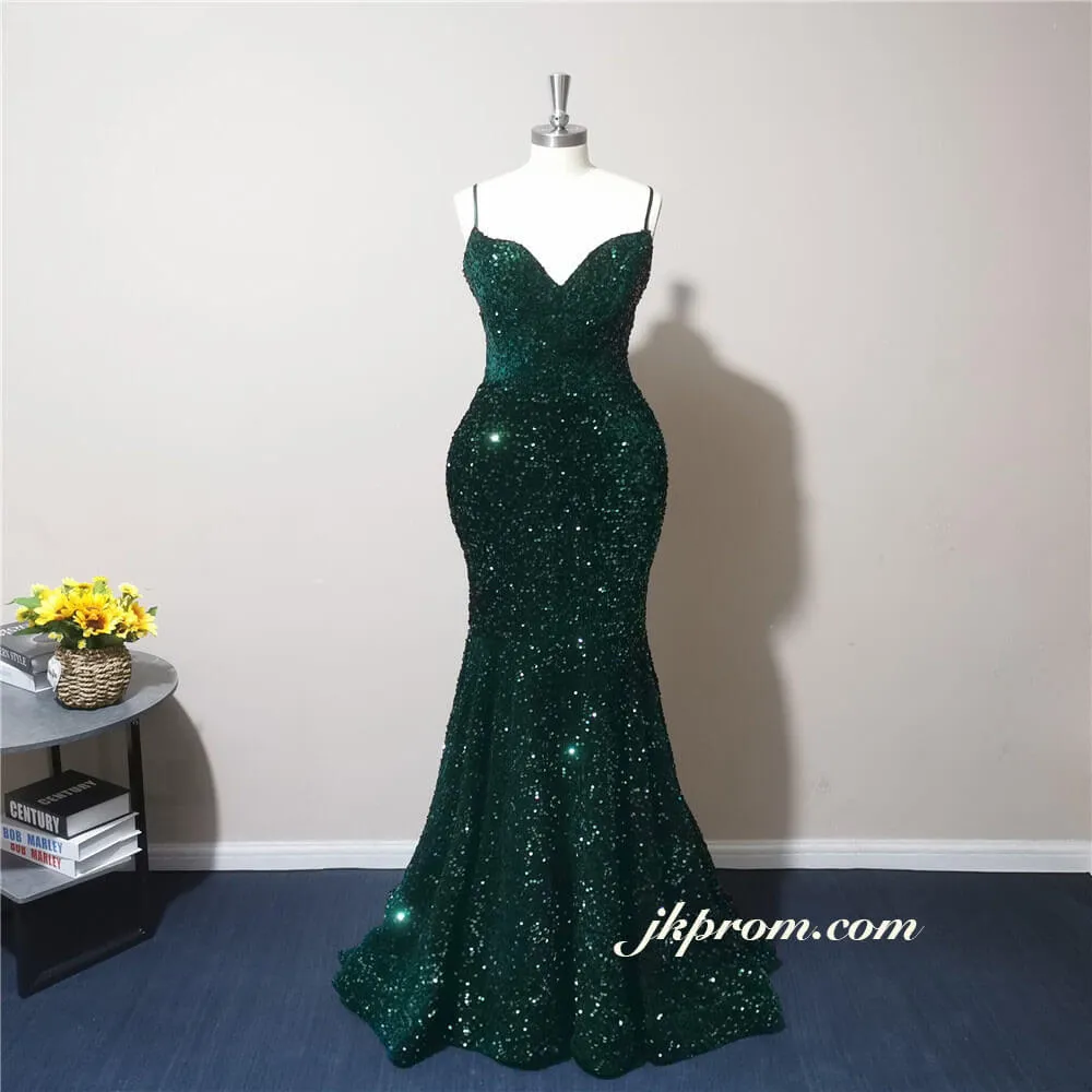 Emerald Green Prom Dresses Long,Sparkly Sequins Evening Dresses for Weddings,Dresses for Party Events