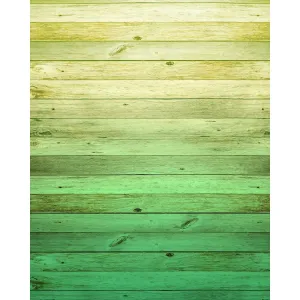 Emerald Ombre Wood Planks Printed Backdrop