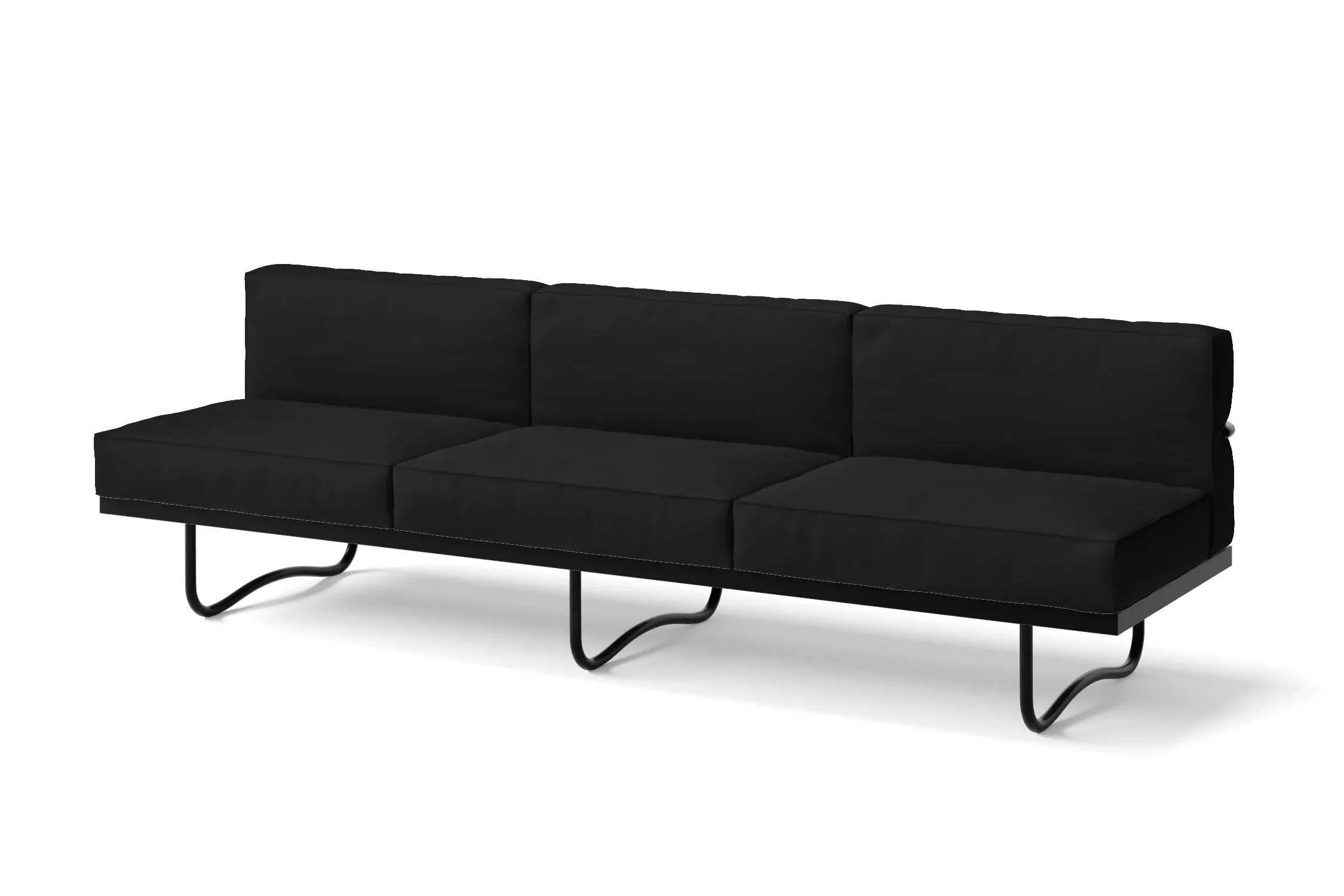 Emilia 3 Seater Sofa Black Leather