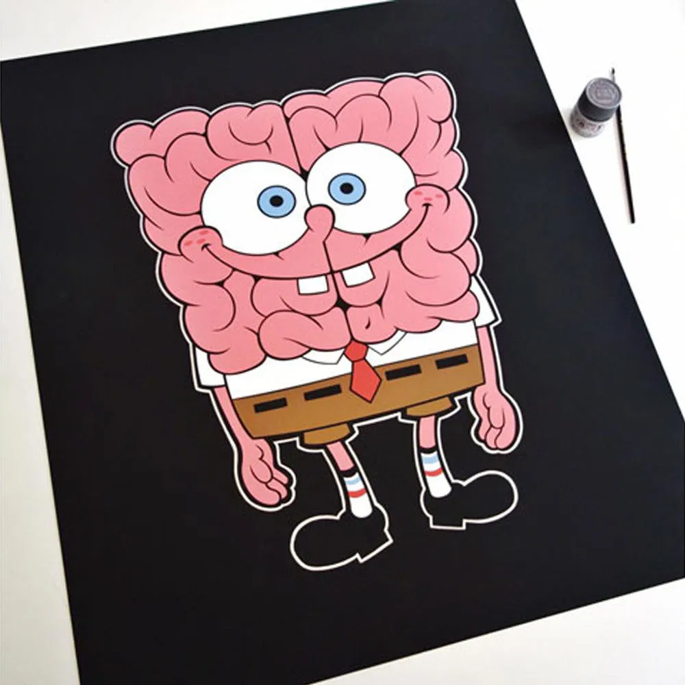 Emilio Garcia x JPS Sponge Bob Brain Limited Edition of 50 Art Print