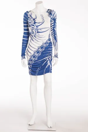 Emilio Pucci - Blue and White Print Long Sleeve Dress - IT 42