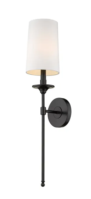 Emily 1-Light Wall Sconce in Matte Black