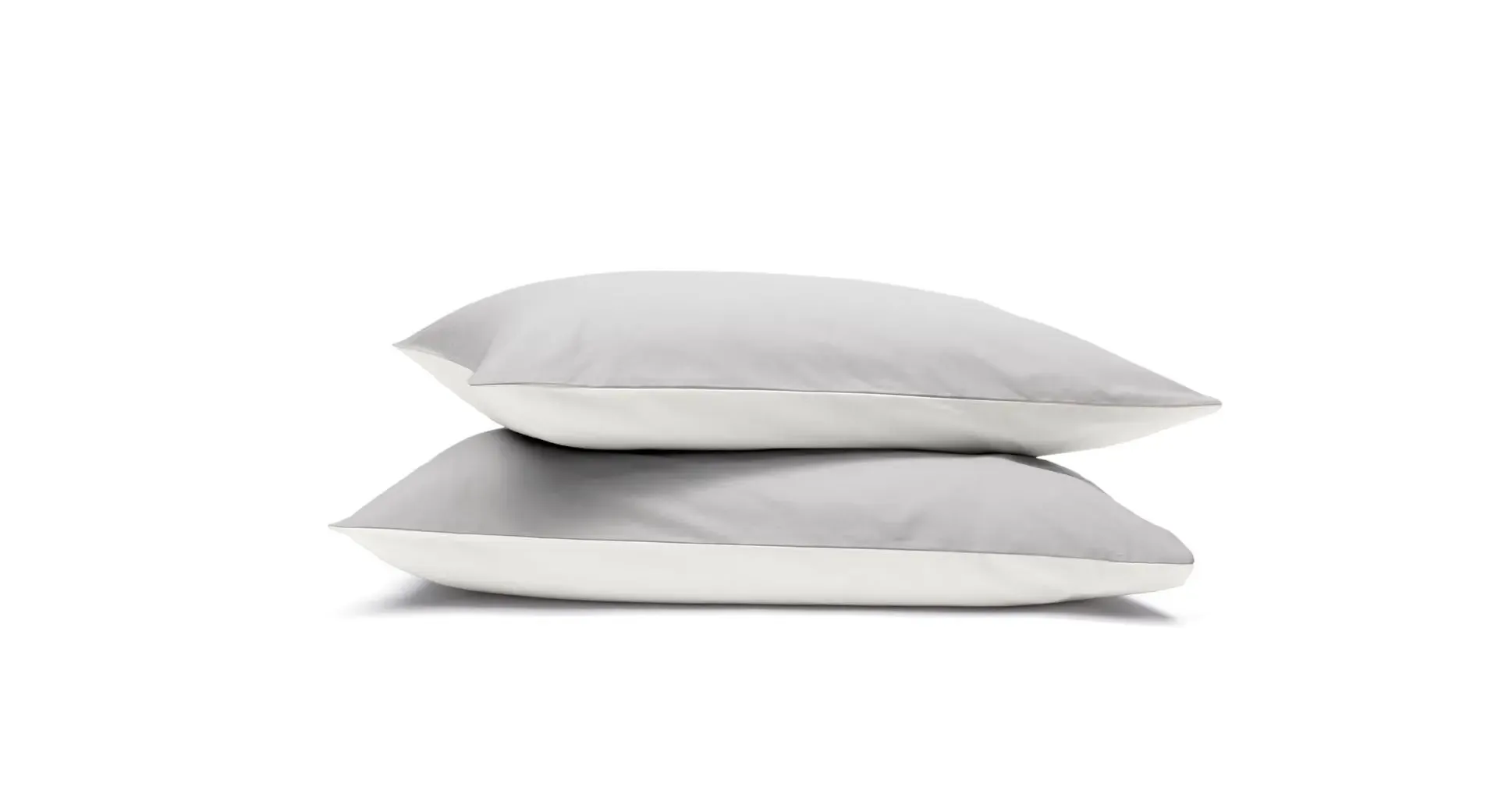 Emma 100% Cotton Percale Pillowcases - White & Light Grey