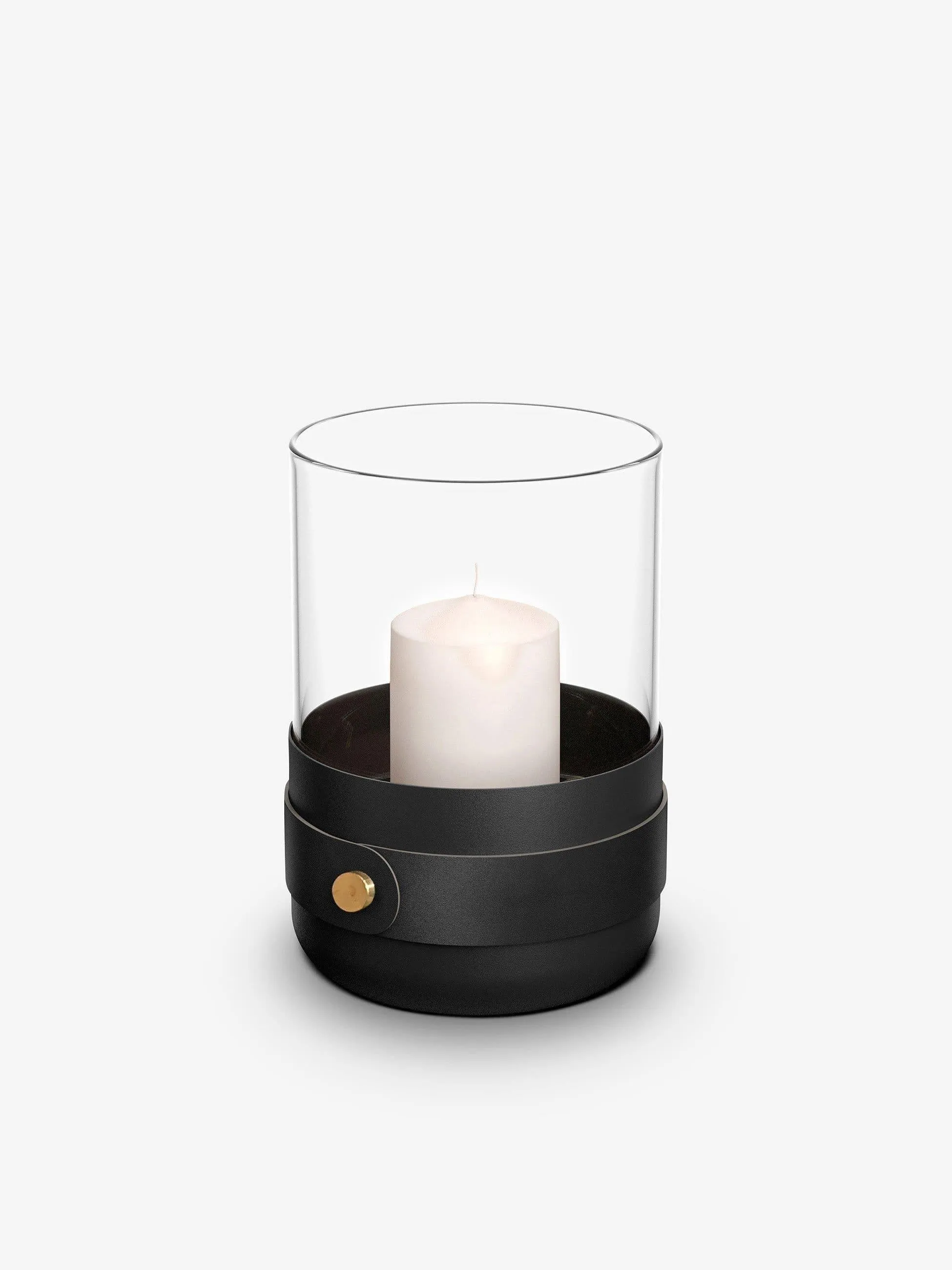 Emma Candle Holder in Black with Brass Detail by Edlvarm