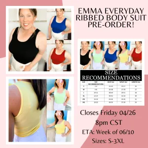 Emma Everyday Ribbed Body Suit Pre-Order