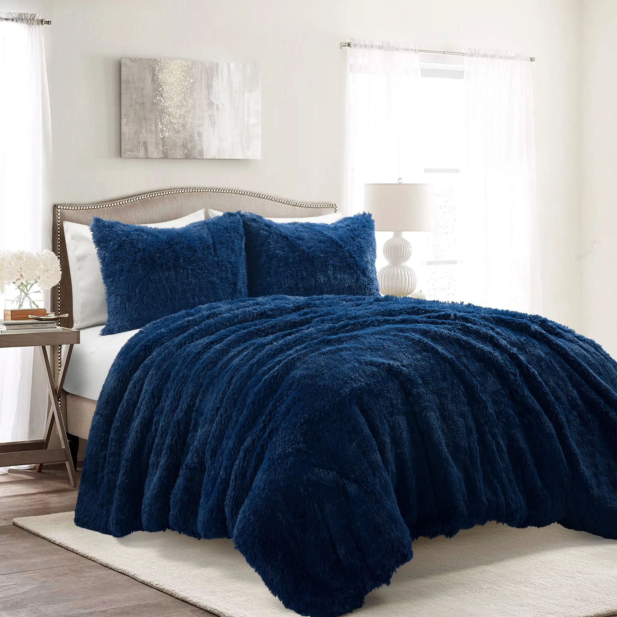 Emma Faux Fur Comforter Set